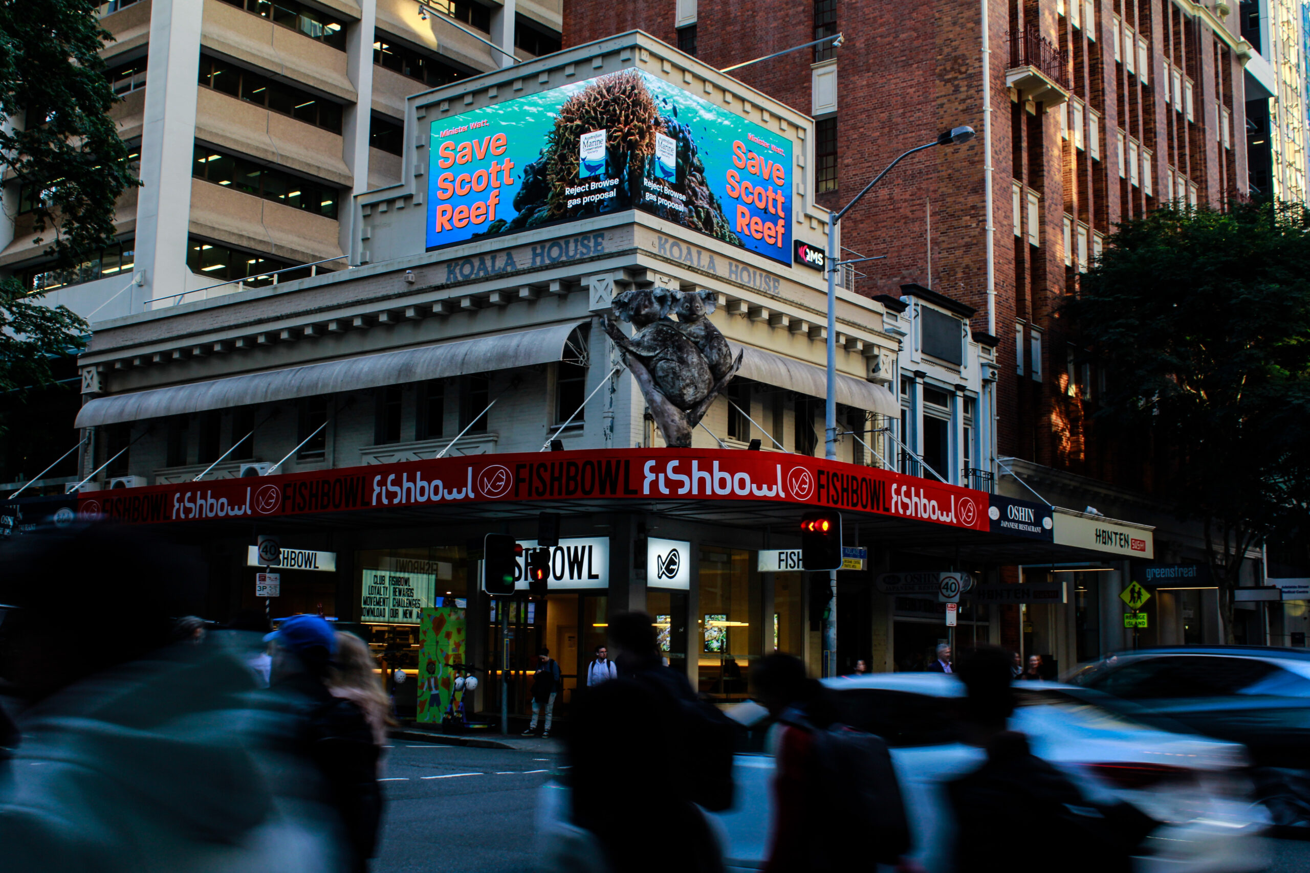 Save Scott Reef campaign outdoor advertising
